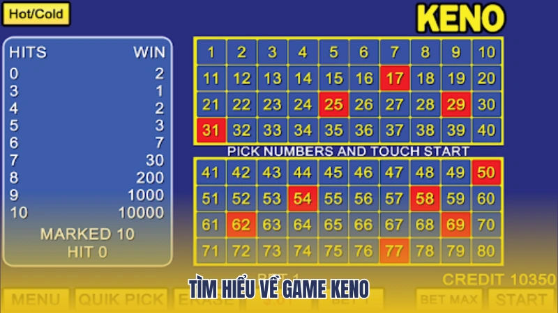 Tìm hiểu về trò chơi xổ số keno tại Lucky88