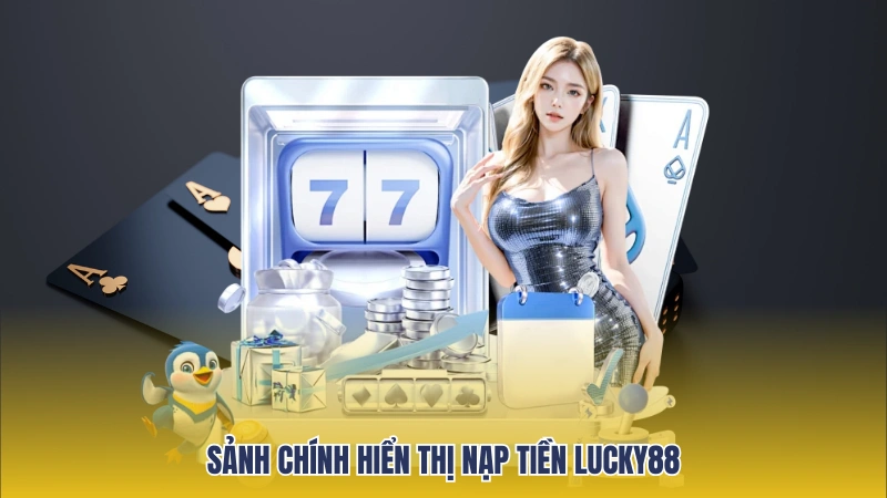 Chức năng nạp tiền Lucky88 hiển thị ở ngay giao diện trang chủ